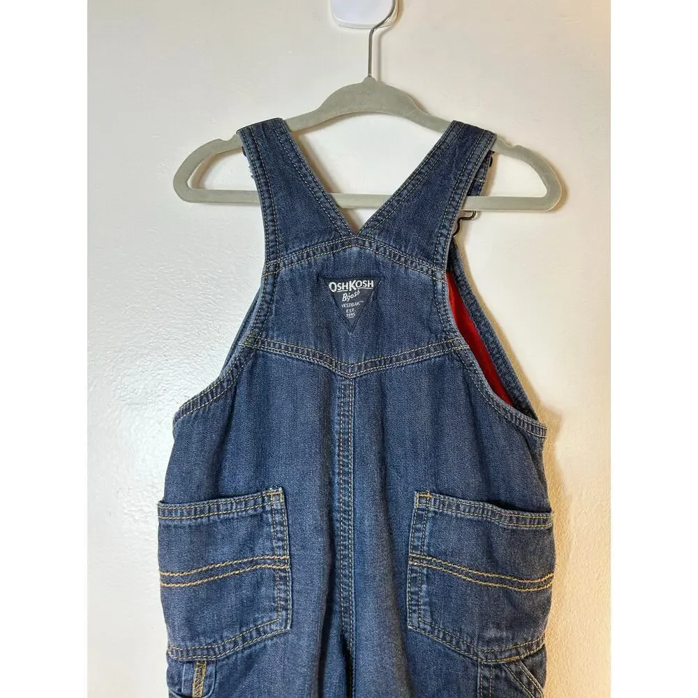 OSHKOSH B’GOSH Unisex Toddler Fleece Lined Jean Bib Overalls / Size: 12 Months